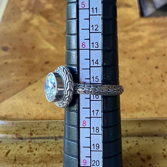 Authentic Moissanite Sterling Silver Ring Size 7 - Picture 7 of 9